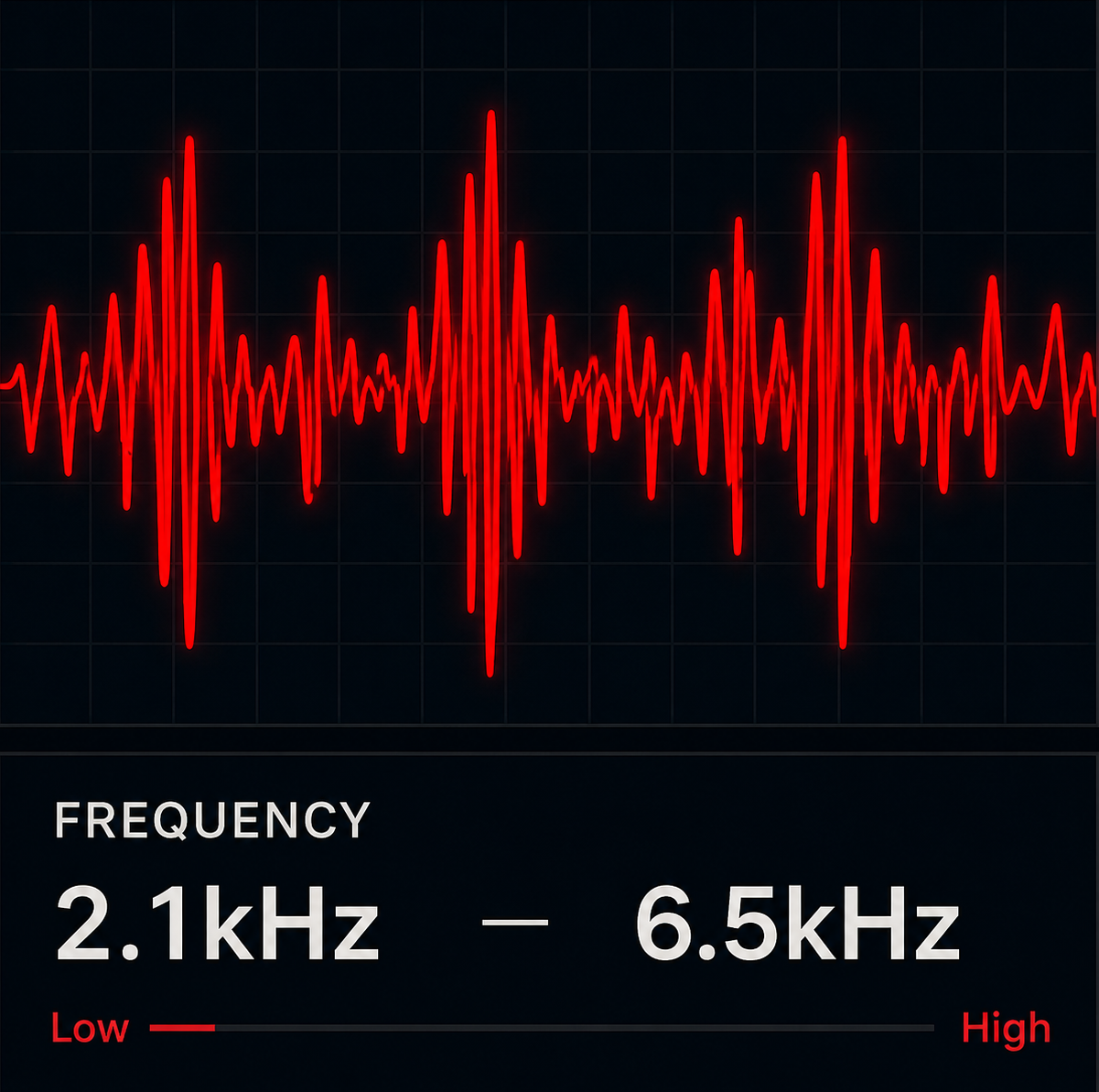 Brake noise audio analysis showing squeaking or grinding